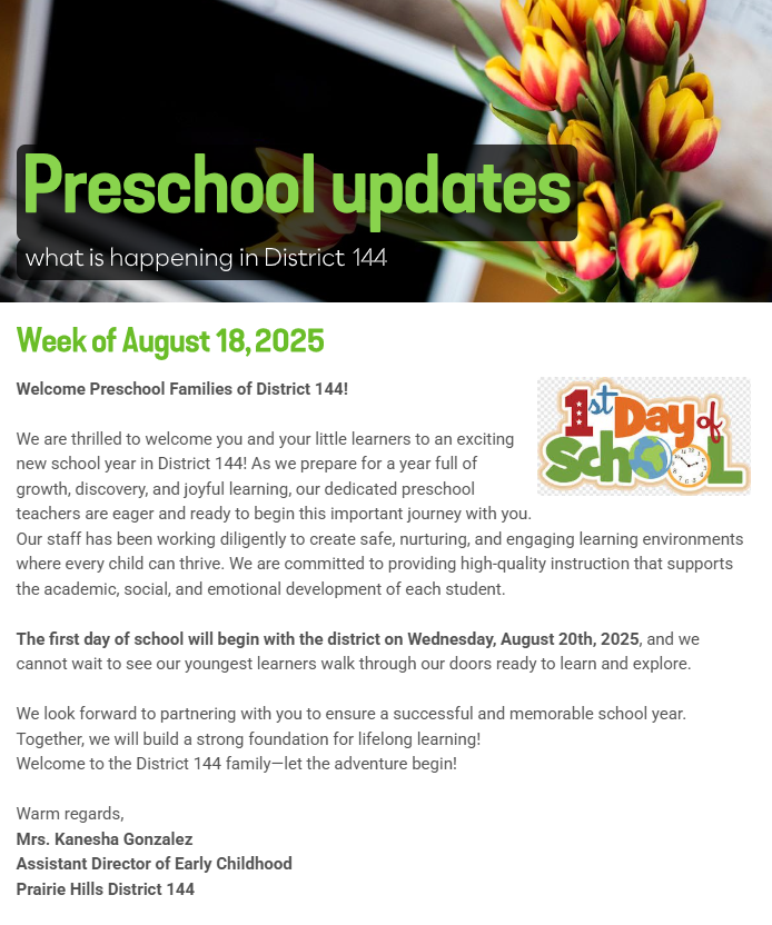  Preschool news